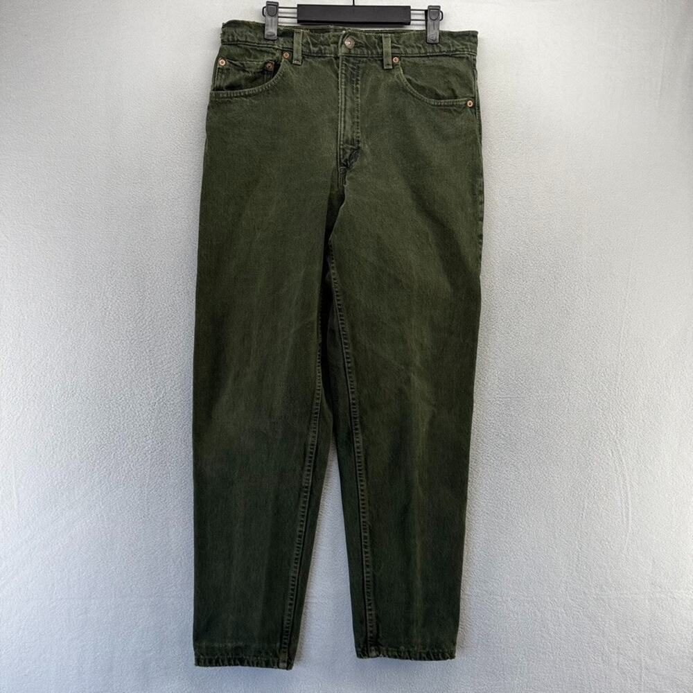 Vintage Levis Jeans Men's 34x32 Fits 32x31 Green Made In USA Relaxed Taper 90s - Picture 4 of 14